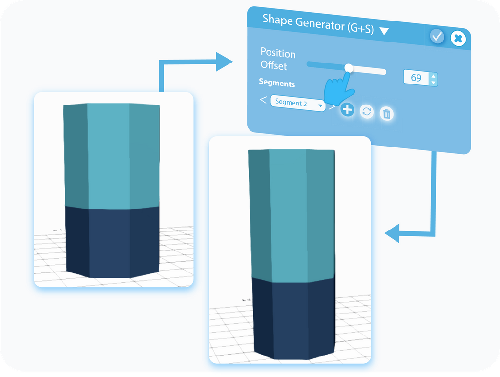 Customizing the Position Offset feature for Shape Generator with slider or text-box